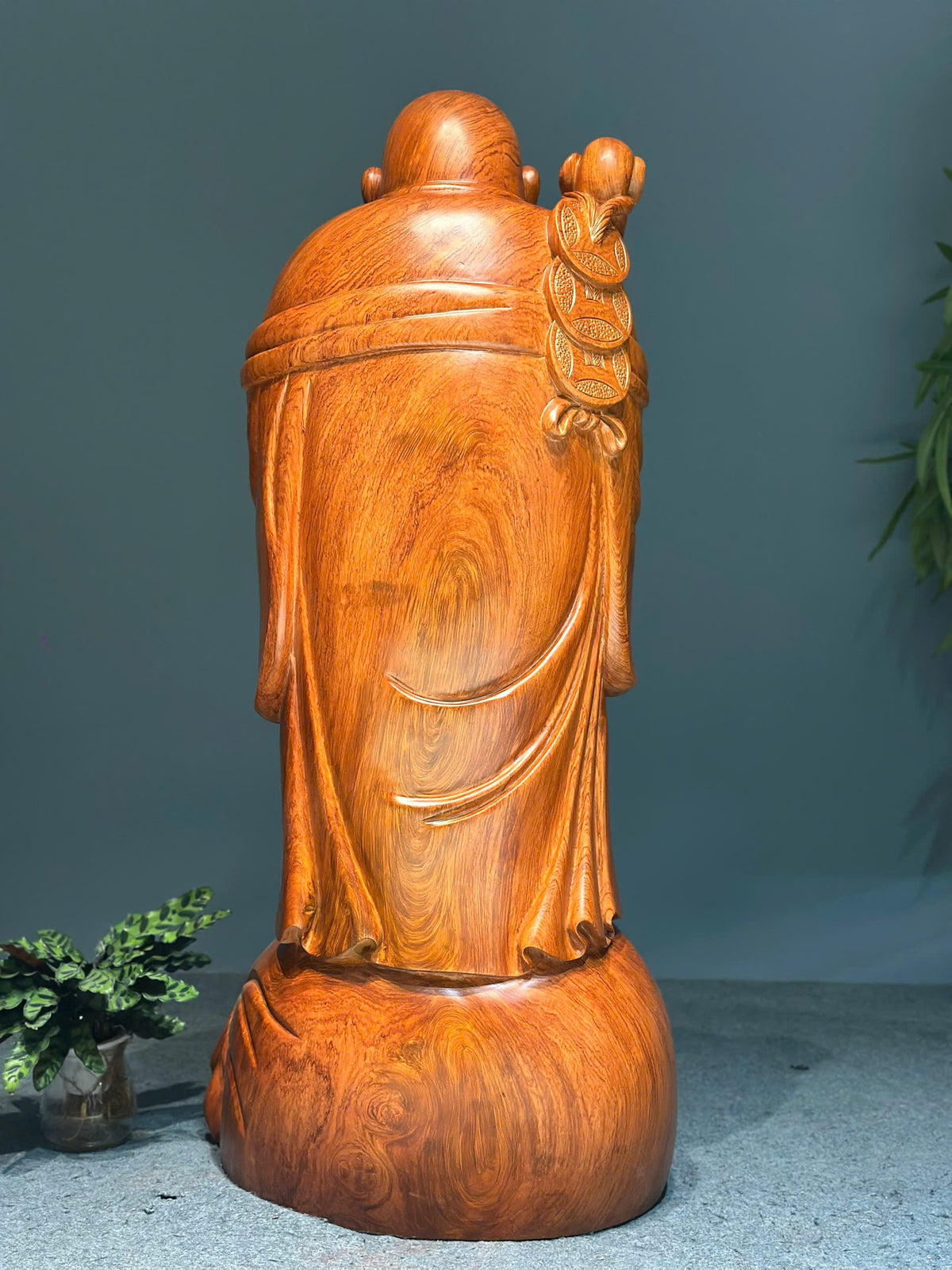 Tượng Di Lặc Chúc Phúc Gỗ Hương Đá - Cao 122cm