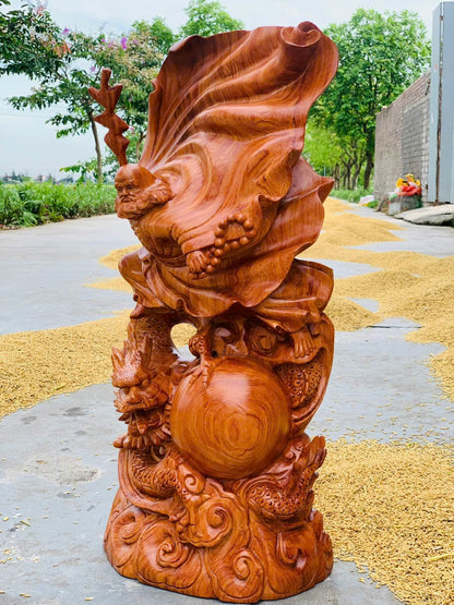 Tượng Đạt Ma Gỗ Hương Đá Hàng Long Cao 70cm