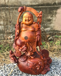 Di Lặc Tam Phúc Tài Lộc Đứng Bao Tiền