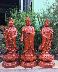 Tây Phương Tam Thánh Đứng Đài Sen Cao 60cm