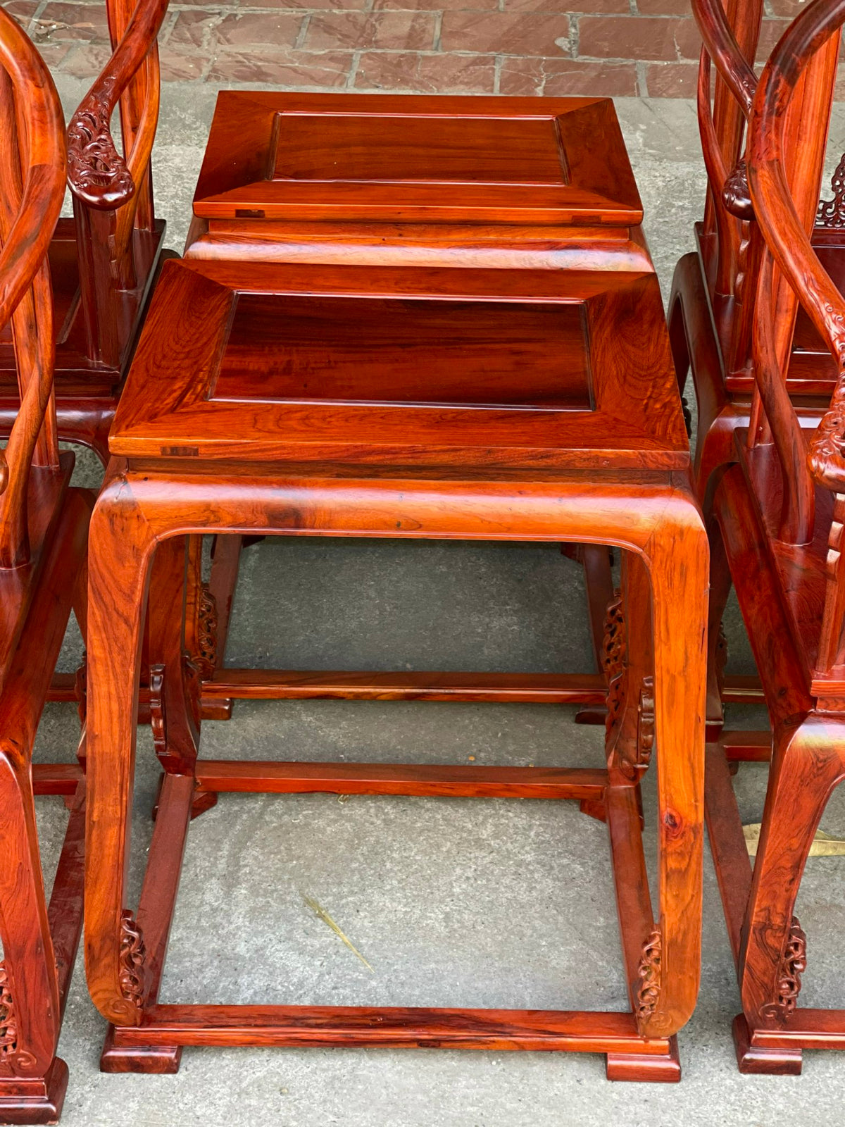 Bộ Đôn Ghế 3 Món Minh Đế Gỗ Hương Ta