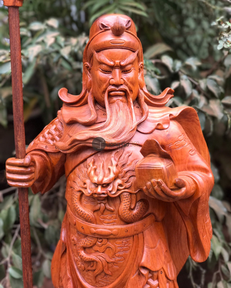 Quan Công Chống Đao Gỗ Hương