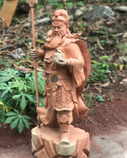 Tượng Quan Công Chống Đao Gỗ Hương
