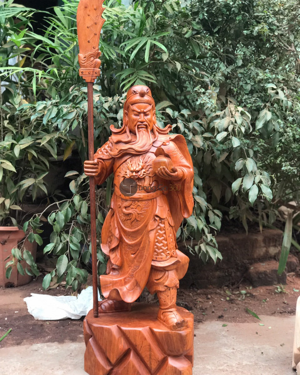 Quan Công Chống Đao Gỗ Hương