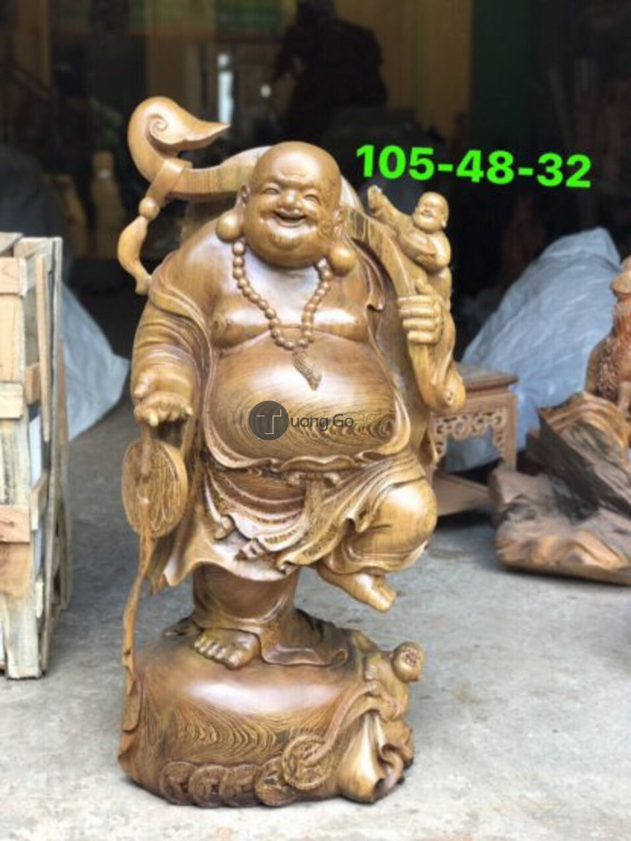 Tượng Di Lặc Gỗ Mun Lào