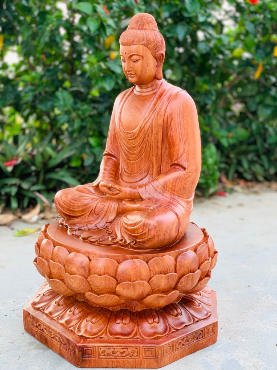 Tượng Phật Thích Ca Mâu Ni Gỗ Hương Đá Cao 60cm