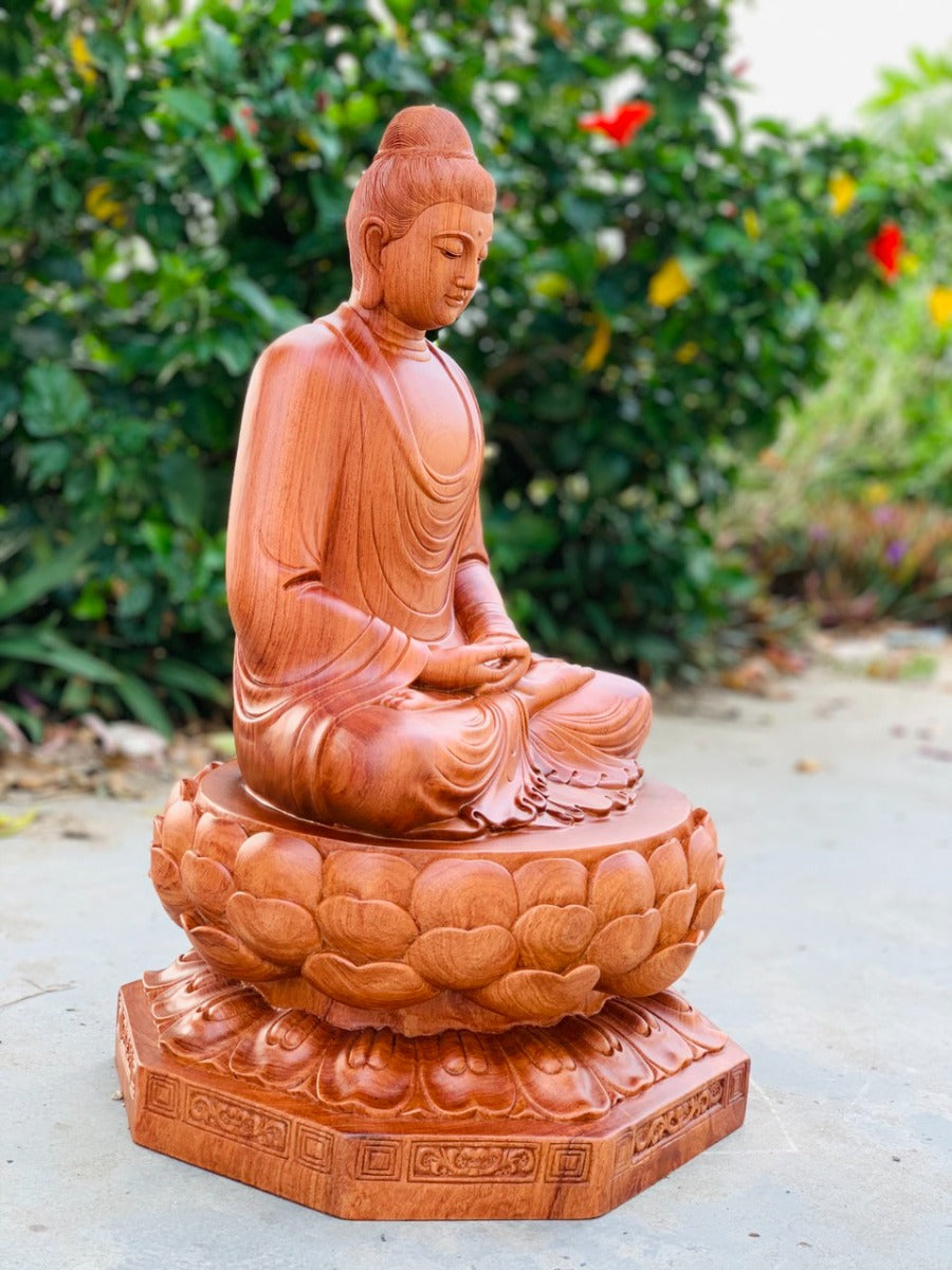 Tượng Phật Thích Ca Mâu Ni Gỗ Hương Đá Cao 60cm