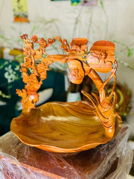 Lãn Hoa Quả  Nghệ Thuật  Làm Bằng Gỗ Hương Đỏ Nam Phi