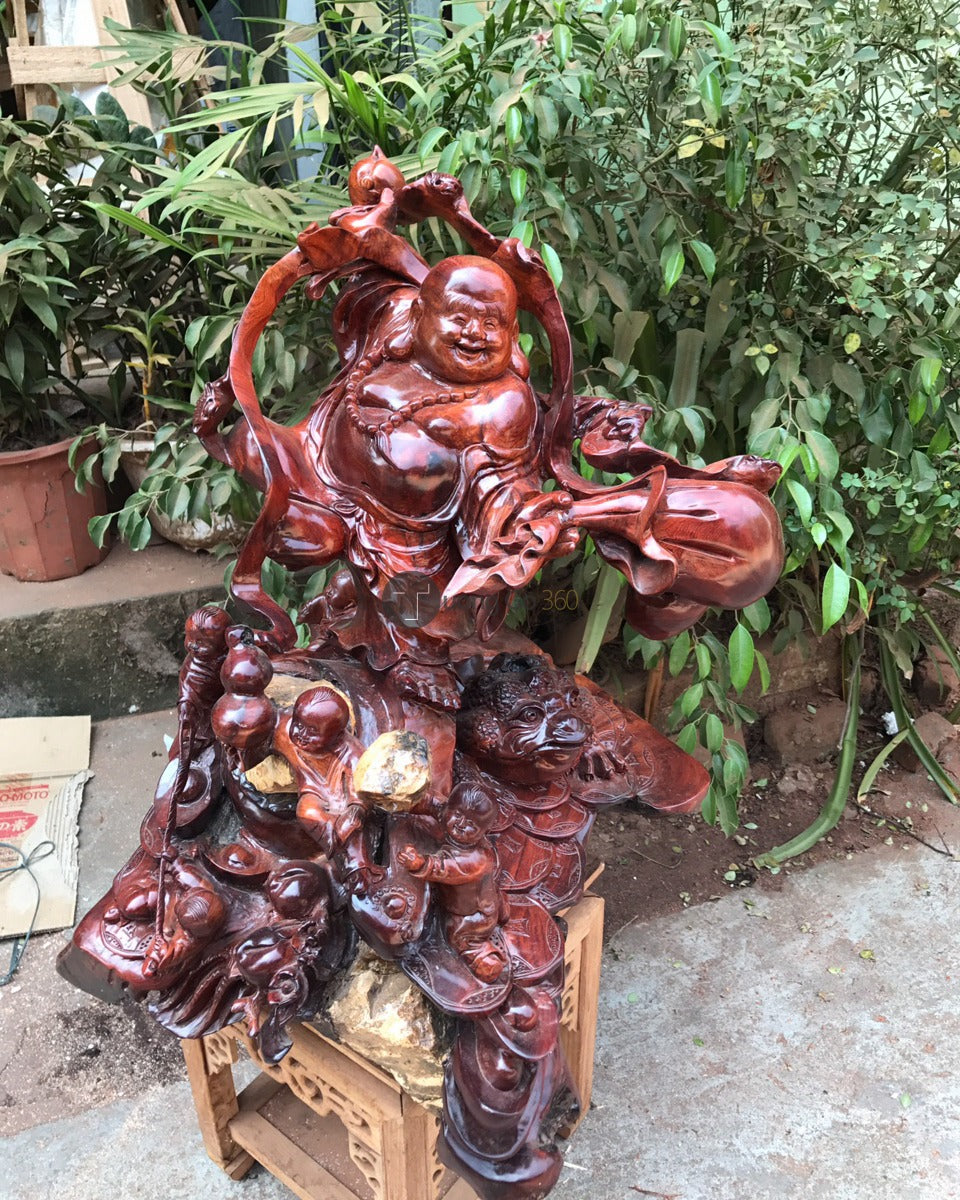 Di Lặc Ngũ Phúc Hoan Hỷ Gỗ Hương Gia Lai