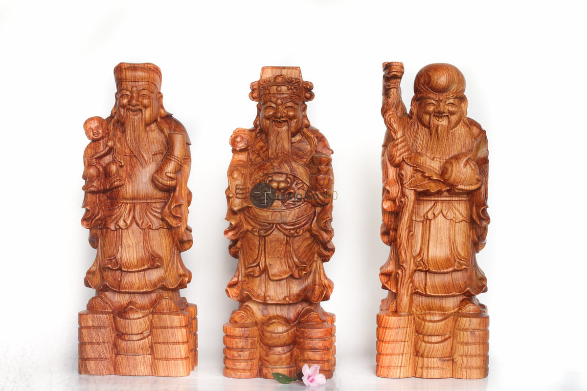 Tượng Tam Đa - Phúc Lộc Thọ - Gỗ Hương Đá
