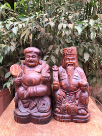Tượng Thần Tài - Thổ Địa Gỗ Trắc Dây