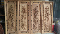 Tranh Gỗ Tứ Bình - Mai Sen Cúc Tùng