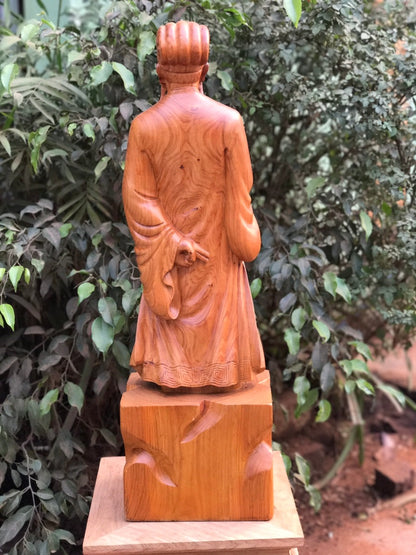 Tượng Khổng Minh Đế Chạm Tùng cao 80