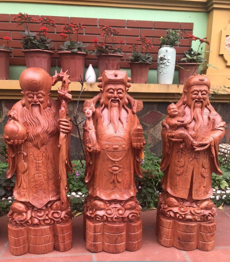 Tượng Tam Đa - Phúc Lộc Thọ Đục Tay Nguyên Khối