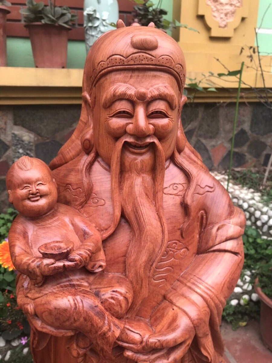 Tượng Tam Đa - Phúc Lộc Thọ Đục Tay Nguyên Khối