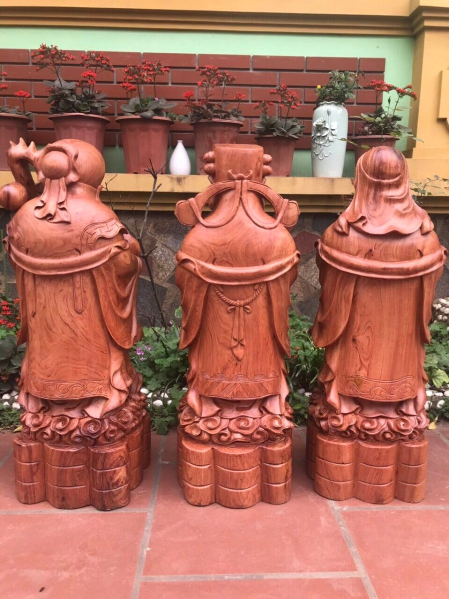 Tượng Tam Đa - Phúc Lộc Thọ Đục Tay Nguyên Khối