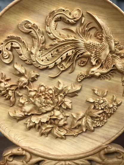 Đĩa Gỗ Phượng Hoàng Gỗ Pơ Mu