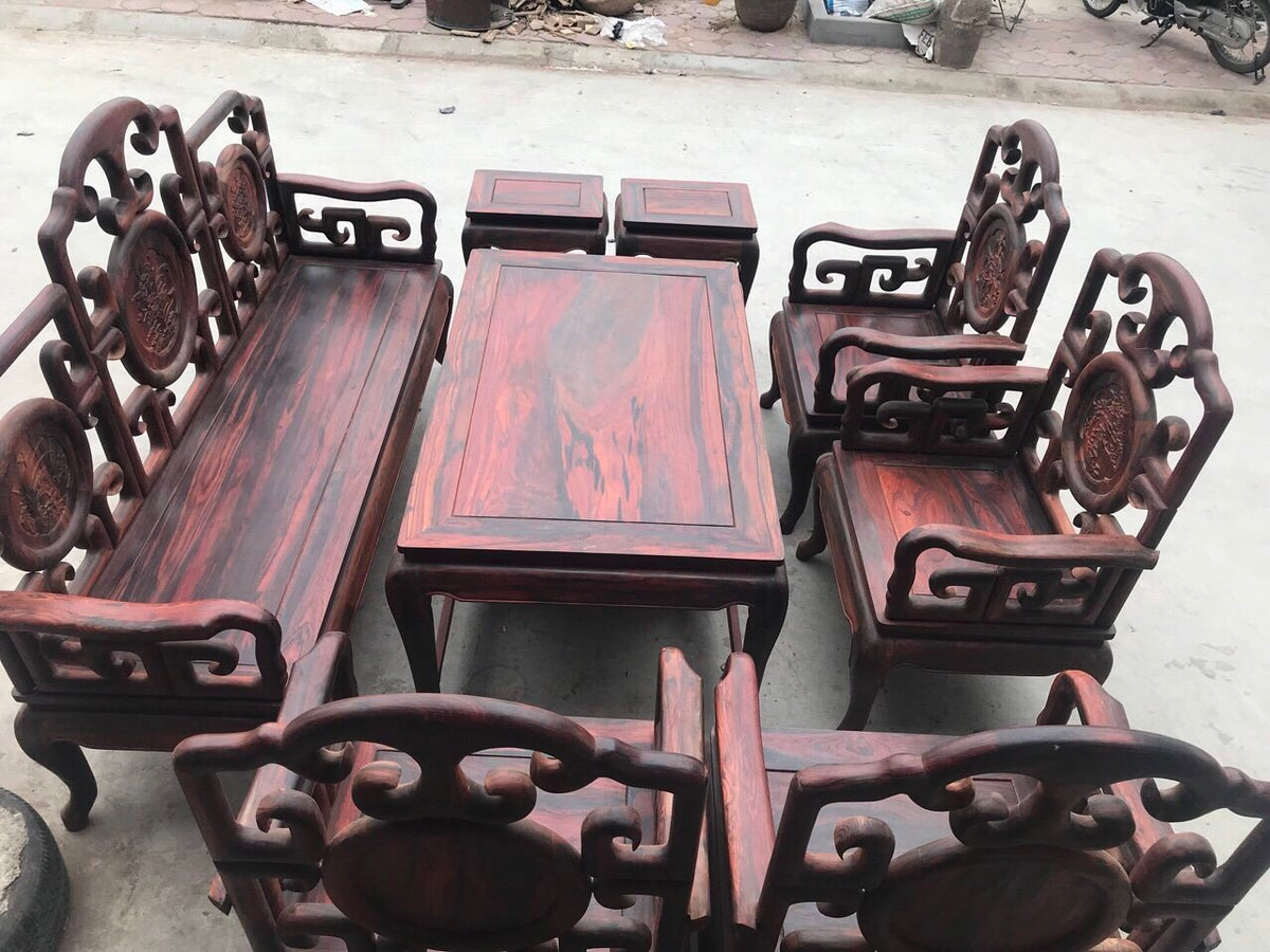 Bộ Bàn Ghế Móc Gỗ Trắc Lào