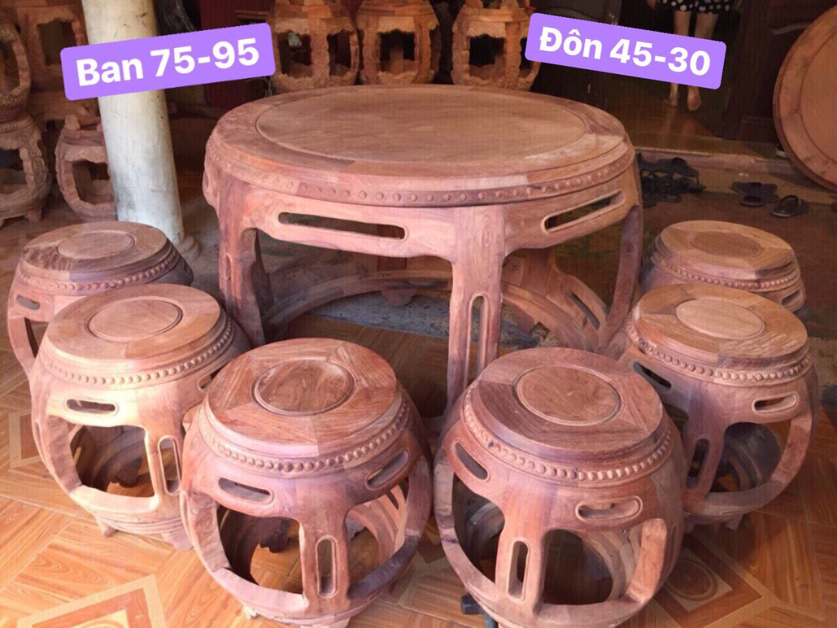 Bộ Bàn Tròn Gỗ Hương Ta