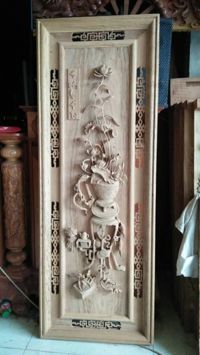 Tranh Gỗ Tứ Bình Cổ -  Dày  4.5