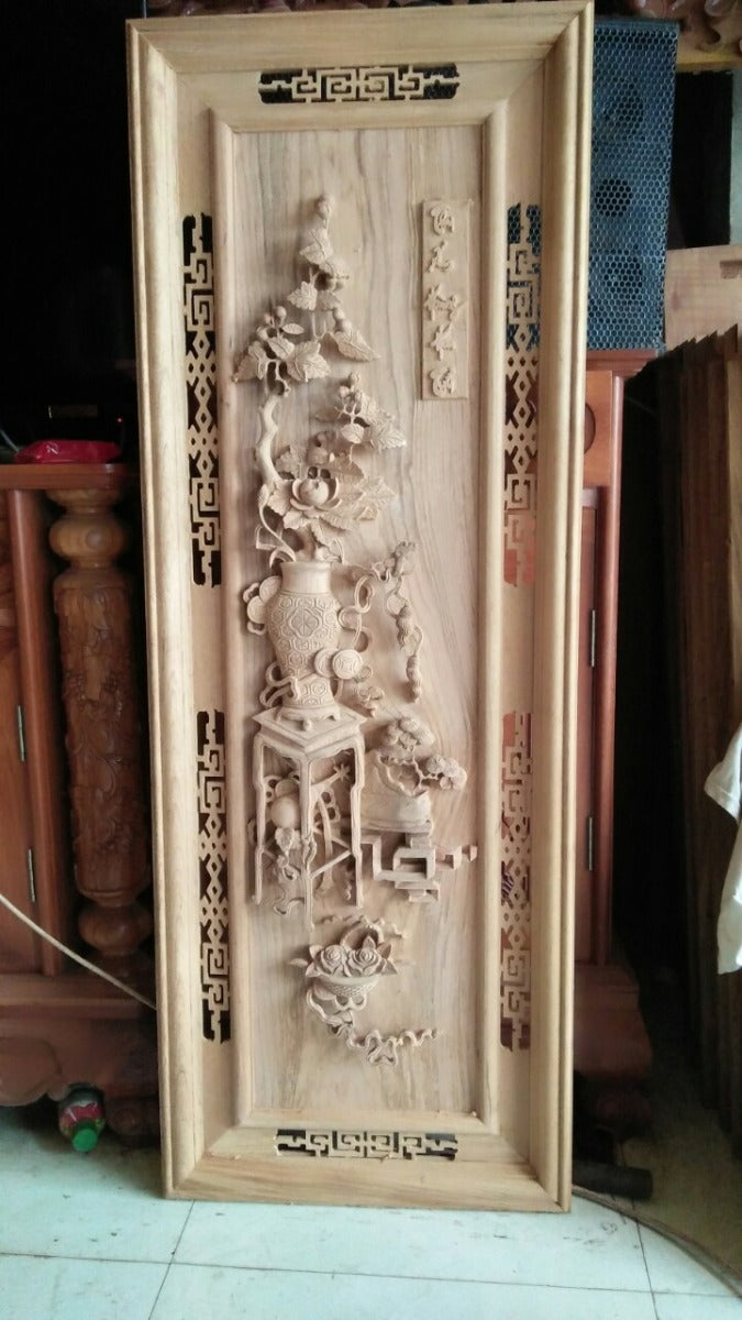Tranh Gỗ Tứ Bình Cổ -  Dày  4.5