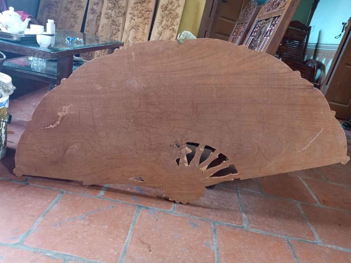 Tranh Quạt Trúc Mai - Gỗ Gõ