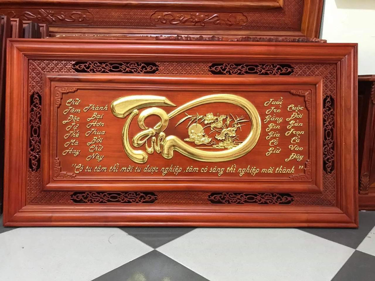 Tranh Gỗ Treo Tường - Chữ Tâm