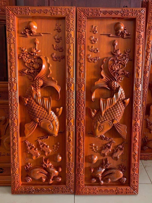 Cá Chép Trông Trăng - Lý Ngự Vọng Nguyệt - Vuông