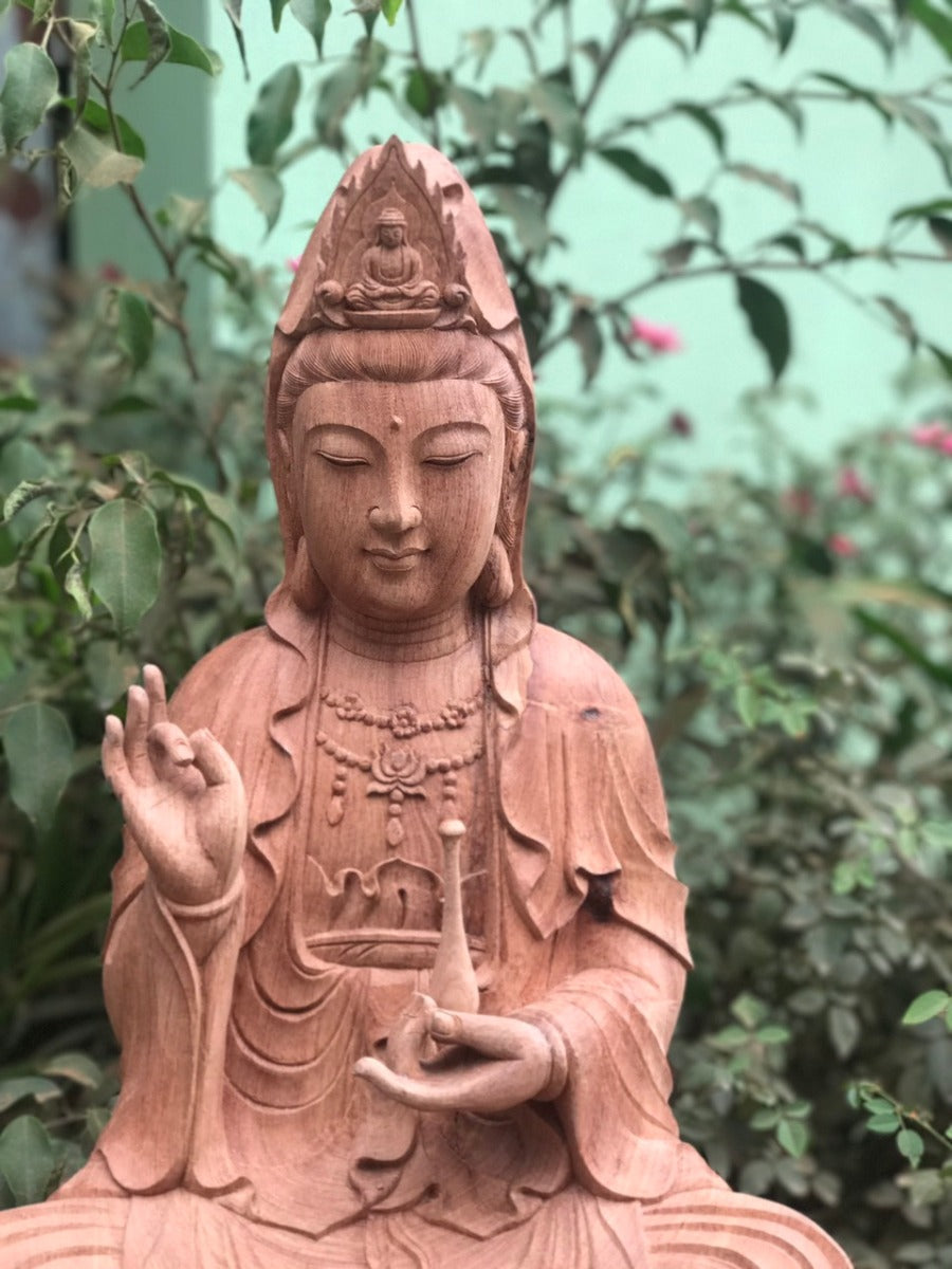 Tượng Gỗ Phật Bà Quan Âm Cao 68