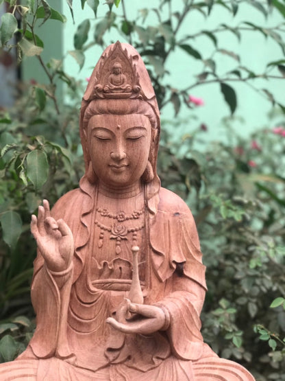 Tượng Gỗ Phật Bà Quan Âm Cao 68