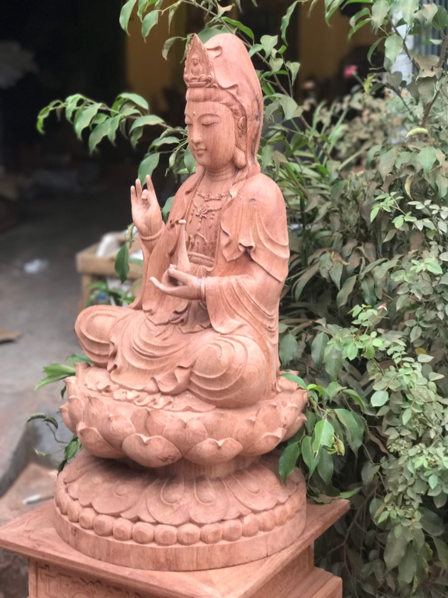 Tượng Gỗ Phật Bà Quan Âm Cao 68