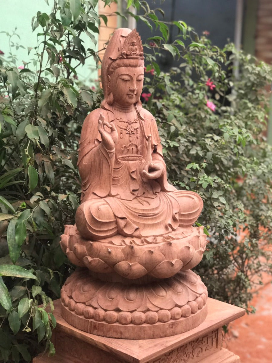 Tượng Gỗ Phật Bà Quan Âm Cao 68