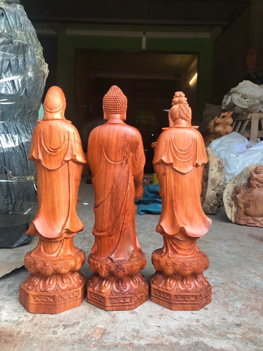 Tây Phương Tam Thánh Đứng Đài Sen Cao 50