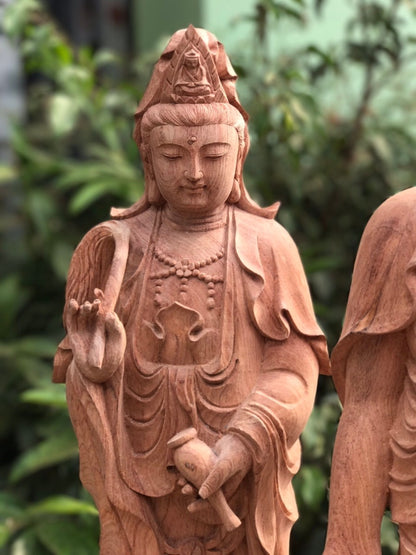 A Di Đà - Quan Âm - Địa Tạng Vương Đứng Đài Sen Cao 80