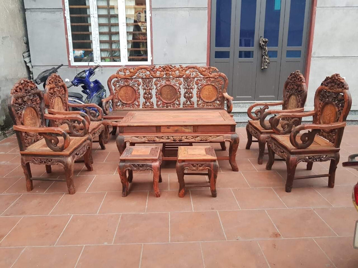 Trúc Nam 8 Món Gỗ Trắc Lào
