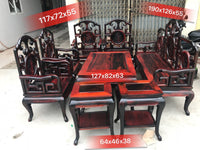 Bộ Bàn Ghế Móc Mỏ Gỗ 8 Món Trắc Lào