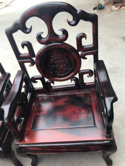 Bộ Bàn Ghế Móc Mỏ Gỗ 8 Món Trắc Lào
