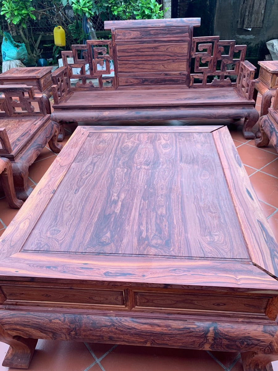 Bộ Bàn Ghế Tần Thủy Hoàng Đẹp 10 Món - Gỗ Cẩm