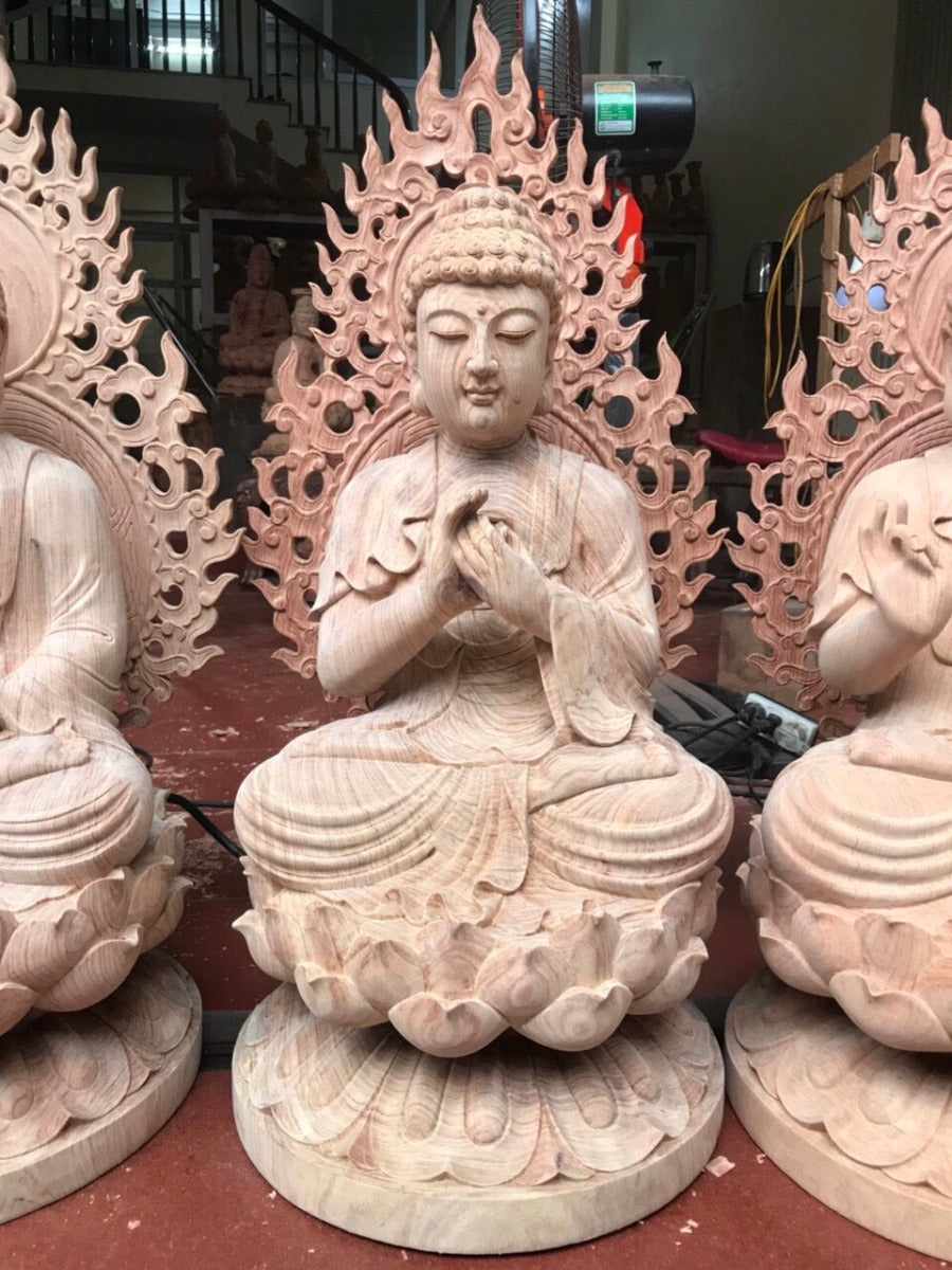 Tượng Thất Phập Dược Sư Gỗ Hương Cao 50cm