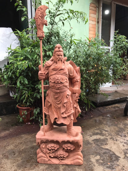 Tượng Quan Công Chống Đao Đứng Đế Tùng 1m