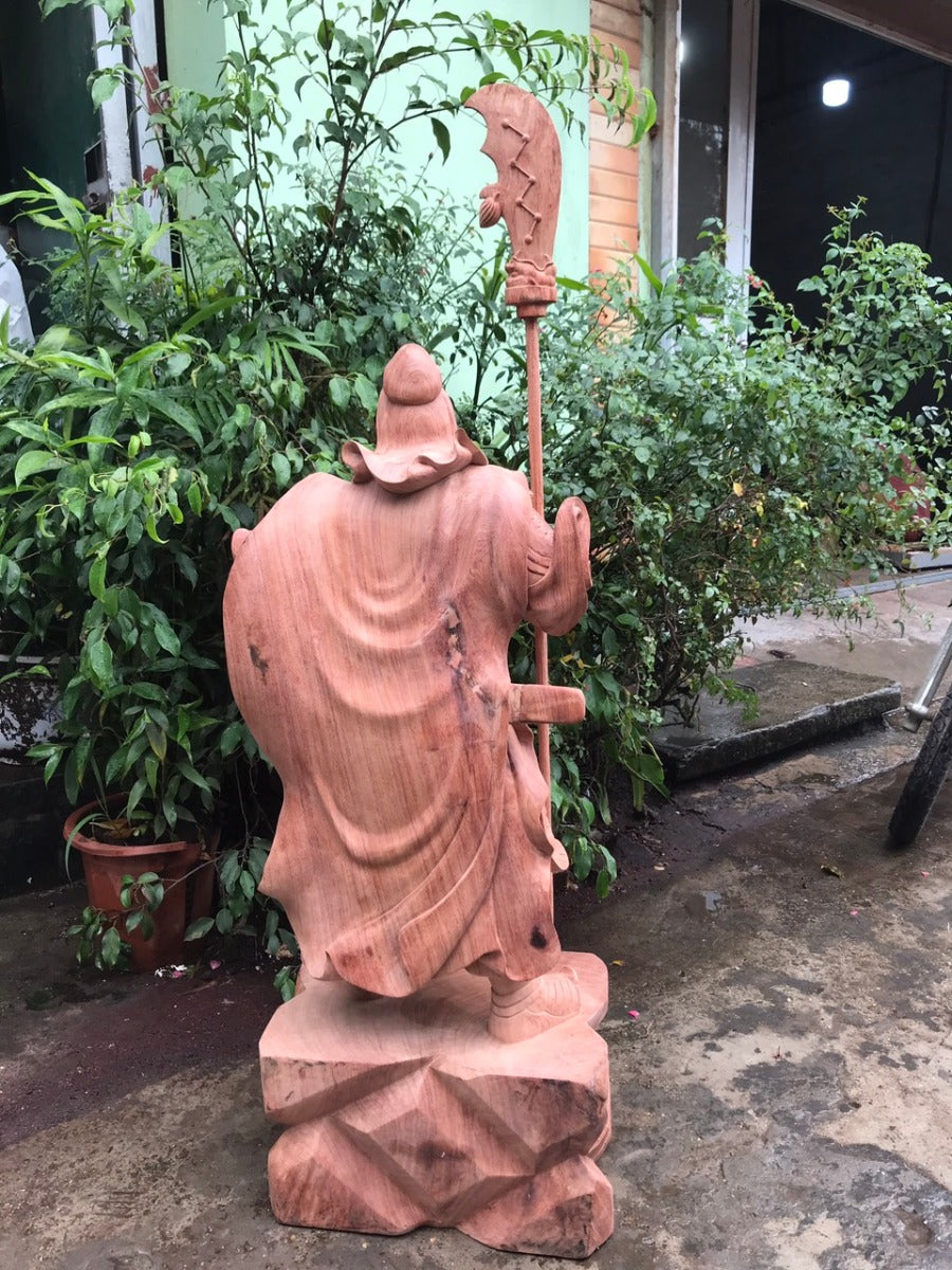 Tượng Quan Công Chống Đao Đứng Đế Tùng 1m