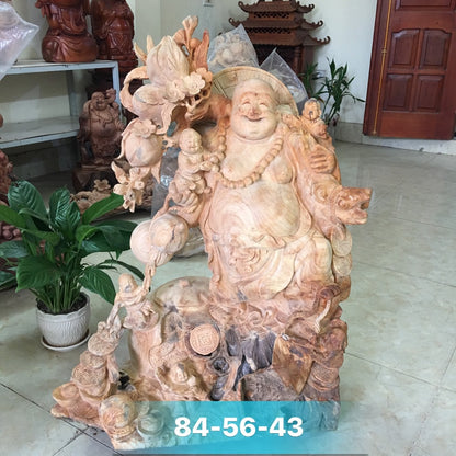 Phật Di Lặc Gỗ Lũa Pơ Mu Cao 82