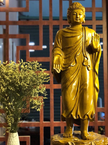 Tượng Bổn Sư Đứng Ban Phép - Gỗ Trinh Nam Quý Hiếm