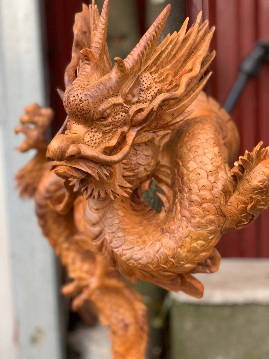 Tượng Gỗ Con Rồng - Nhất Long