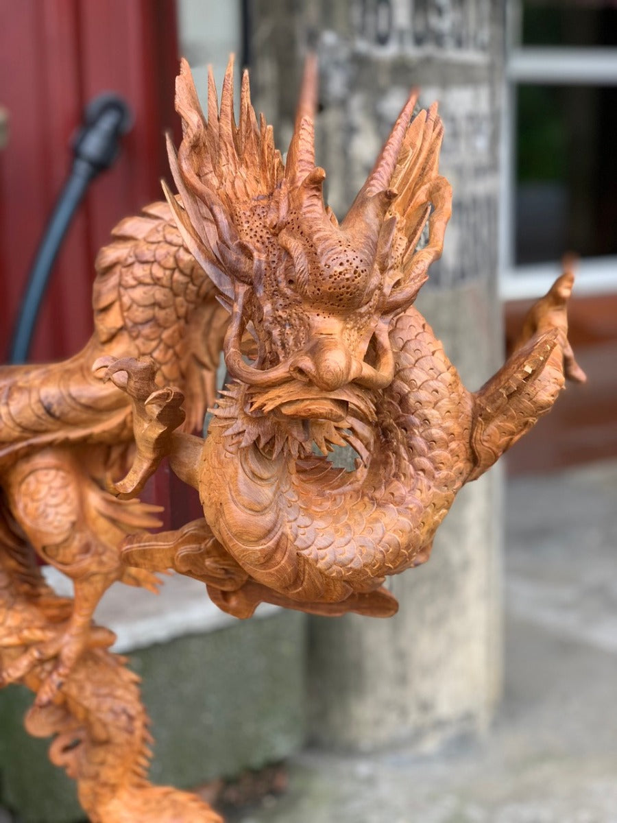 Tượng Gỗ Con Rồng - Nhất Long