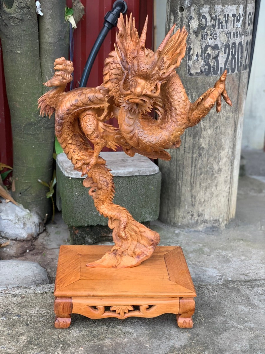 Tượng Gỗ Con Rồng - Nhất Long