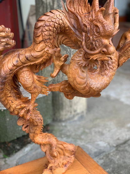 Tượng Gỗ Con Rồng - Nhất Long