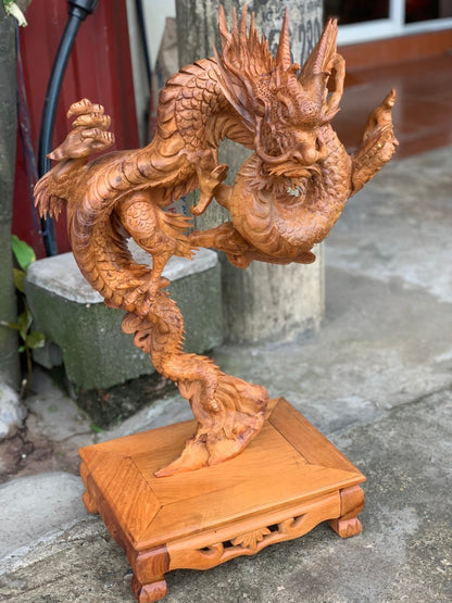 Tượng Gỗ Con Rồng - Nhất Long