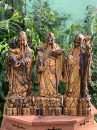 Tượng Tam Đa Phúc Lộc Thọ Gỗ Hương Mun Hoa