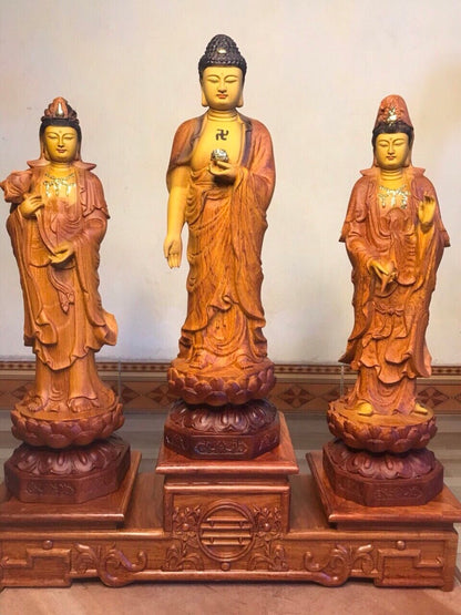 Tây Phương Tam Thánh Đứng - Cao 40 - Sơn Giả Cổ